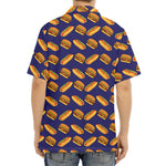 Hot Dog And Hamburger Pattern Print Aloha Shirt