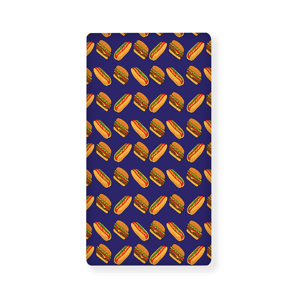 Hot Dog And Hamburger Pattern Print Baby Crib Sheet