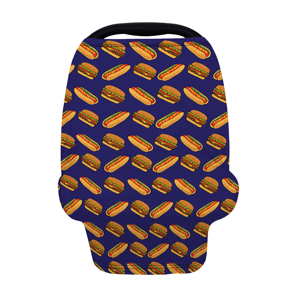 Hot Dog And Hamburger Pattern Print Baby Seat Cover