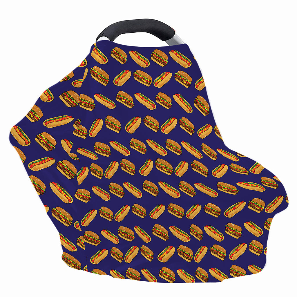 Hot Dog And Hamburger Pattern Print Baby Seat Cover
