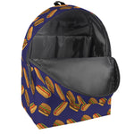 Hot Dog And Hamburger Pattern Print Backpack