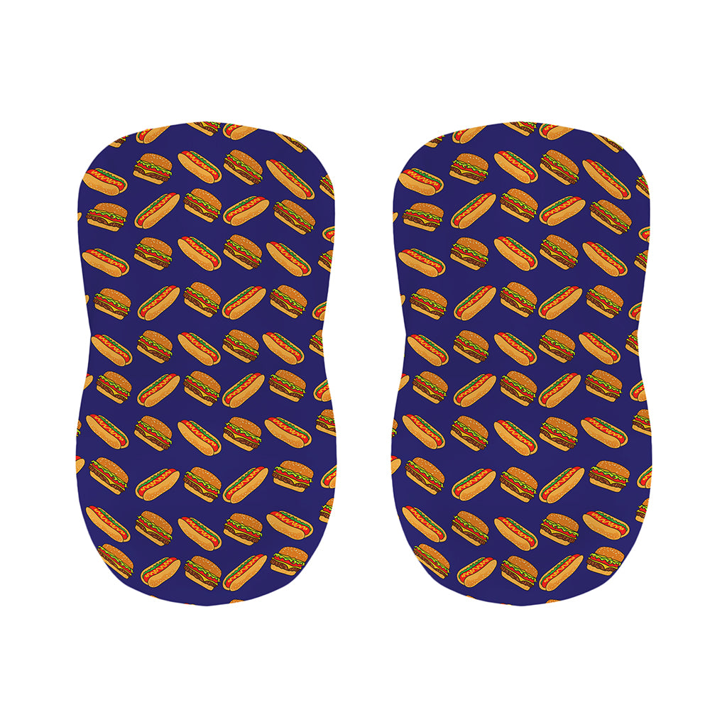 Hot Dog And Hamburger Pattern Print Bar Stool Covers