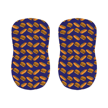 Hot Dog And Hamburger Pattern Print Bar Stool Covers