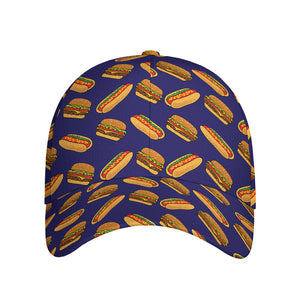 Hot Dog And Hamburger Pattern Print Baseball Cap