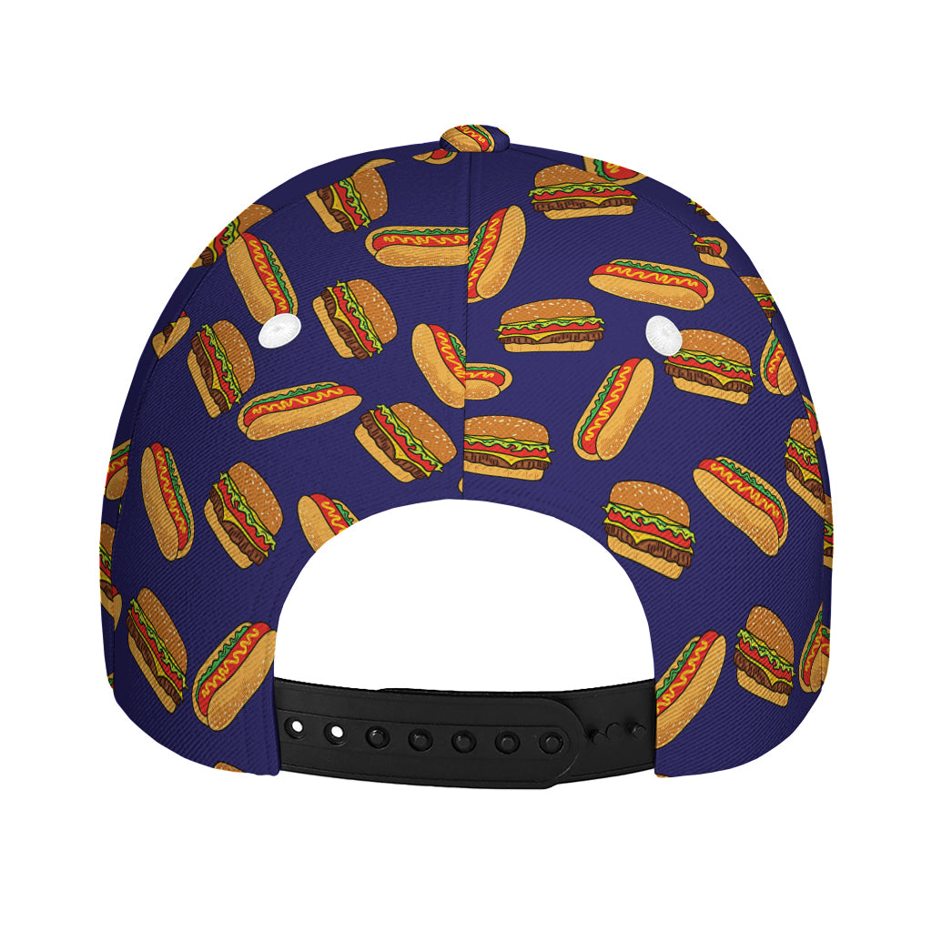 Hot Dog And Hamburger Pattern Print Baseball Cap