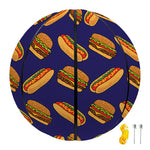 Hot Dog And Hamburger Pattern Print Basketball