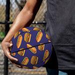 Hot Dog And Hamburger Pattern Print Basketball