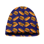 Hot Dog And Hamburger Pattern Print Beanie