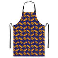 Hot Dog And Hamburger Pattern Print Bib Apron With Pocket