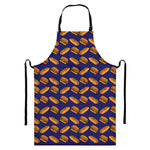 Hot Dog And Hamburger Pattern Print Bib Apron With Pocket