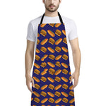 Hot Dog And Hamburger Pattern Print Bib Apron With Pocket