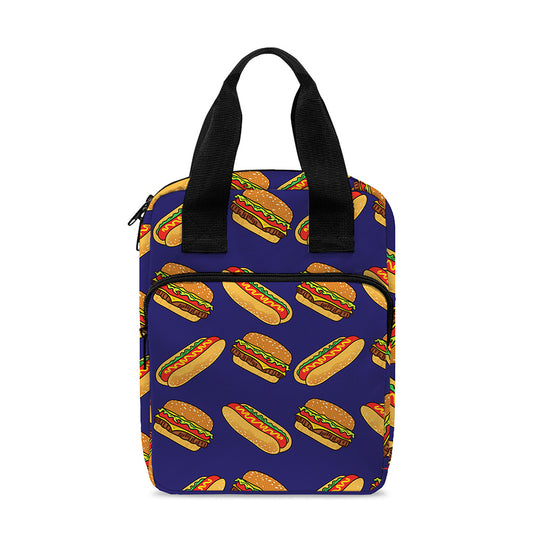 Hot Dog And Hamburger Pattern Print Bible Tote Bag