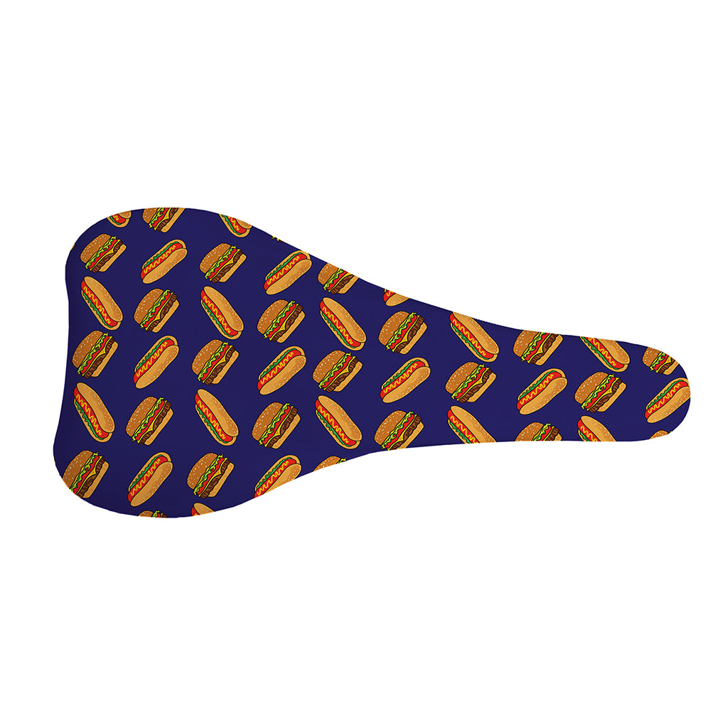 Hot Dog And Hamburger Pattern Print Bicycle Seat Cover