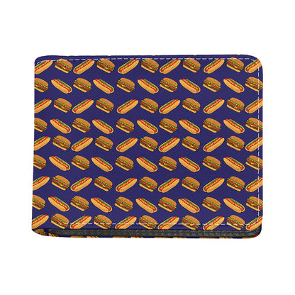 Hot Dog And Hamburger Pattern Print Bifold Wallet