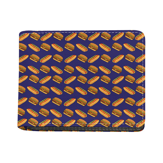 Hot Dog And Hamburger Pattern Print Bifold Wallet