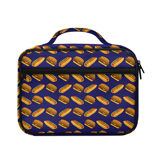 Hot Dog And Hamburger Pattern Print Briefcase Bible Bag