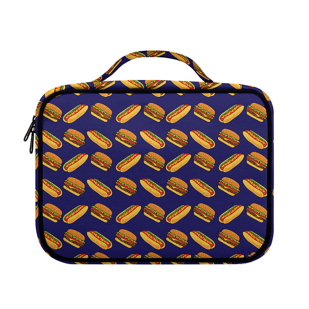 Hot Dog And Hamburger Pattern Print Briefcase Bible Bag