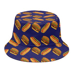 Hot Dog And Hamburger Pattern Print Bucket Hat