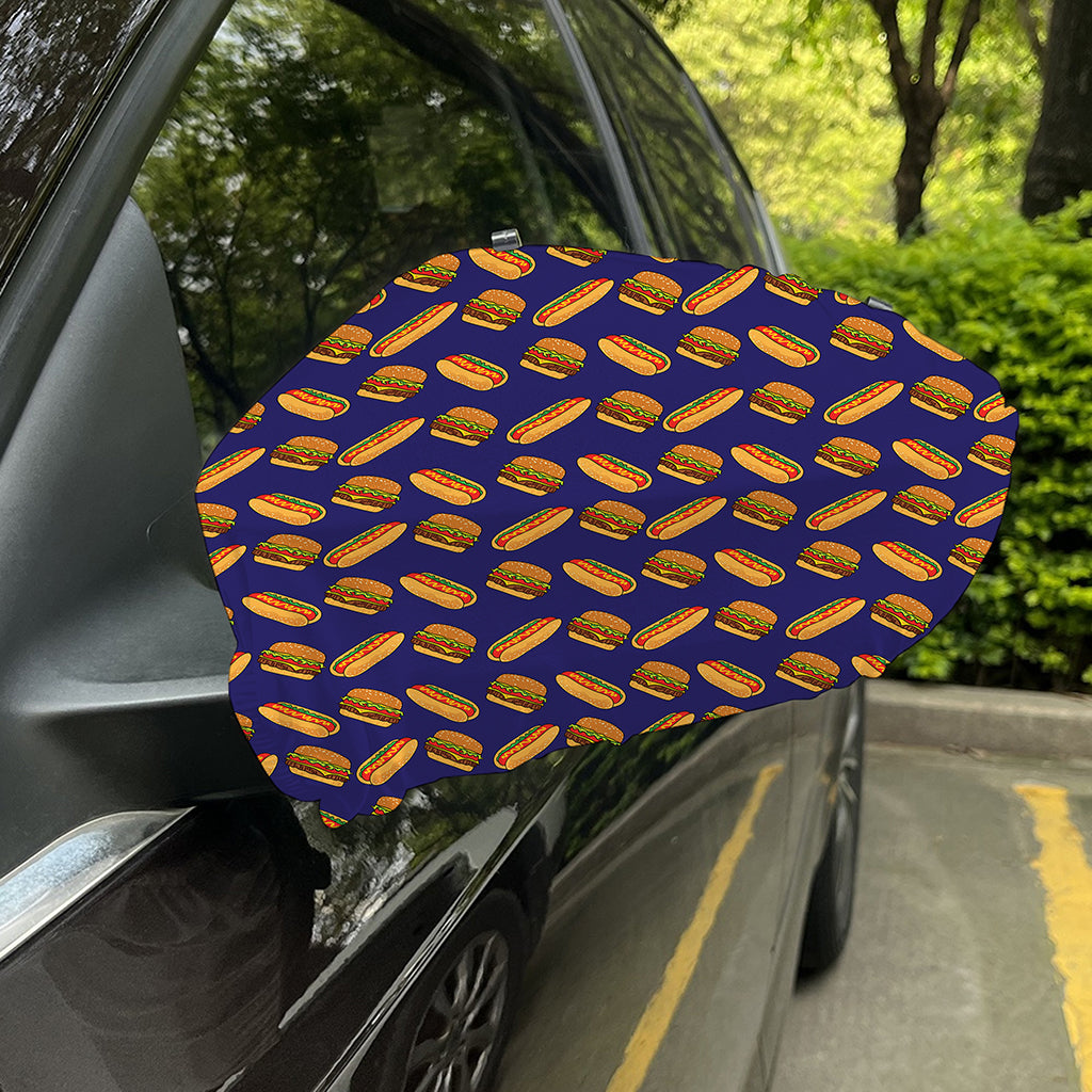 Hot Dog And Hamburger Pattern Print Car Side Mirror Covers