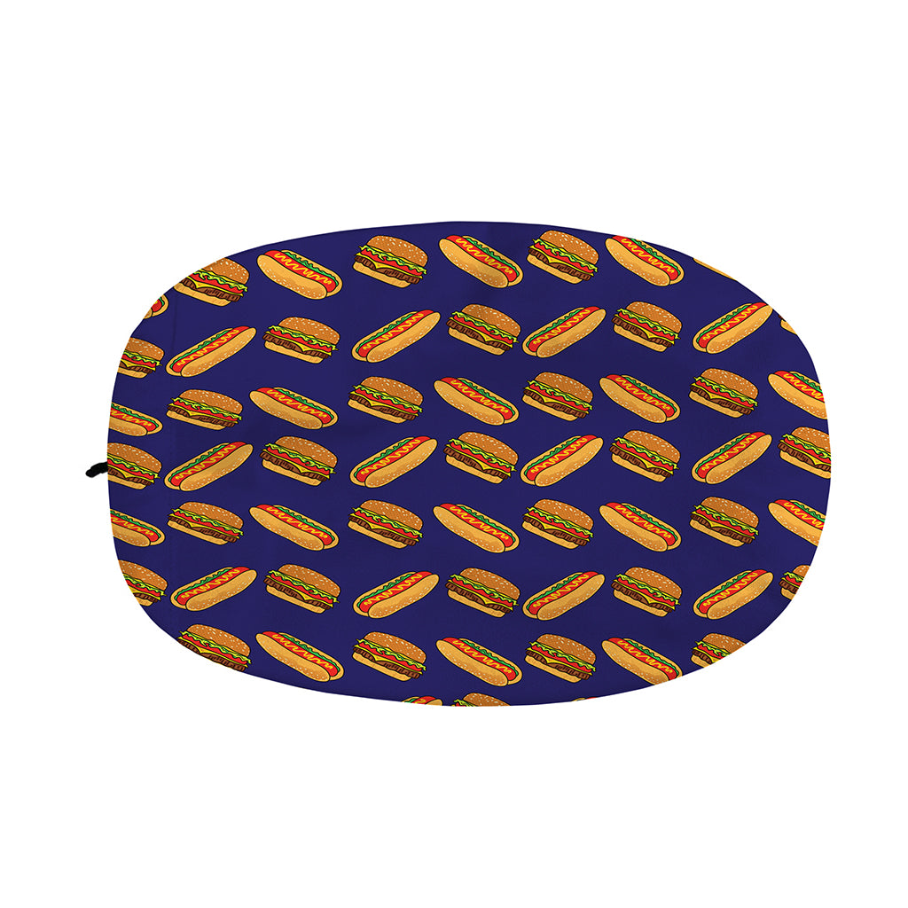 Hot Dog And Hamburger Pattern Print Car Side Mirror Covers