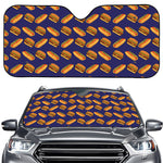 Hot Dog And Hamburger Pattern Print Car Windshield Sun Shade