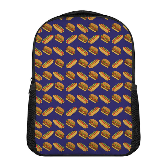 Hot Dog And Hamburger Pattern Print Casual Backpack