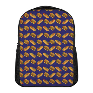Hot Dog And Hamburger Pattern Print Casual Backpack