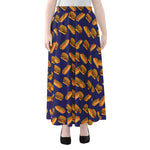 Hot Dog And Hamburger Pattern Print Chiffon Maxi Skirt