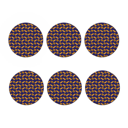 Hot Dog And Hamburger Pattern Print Coaster Set