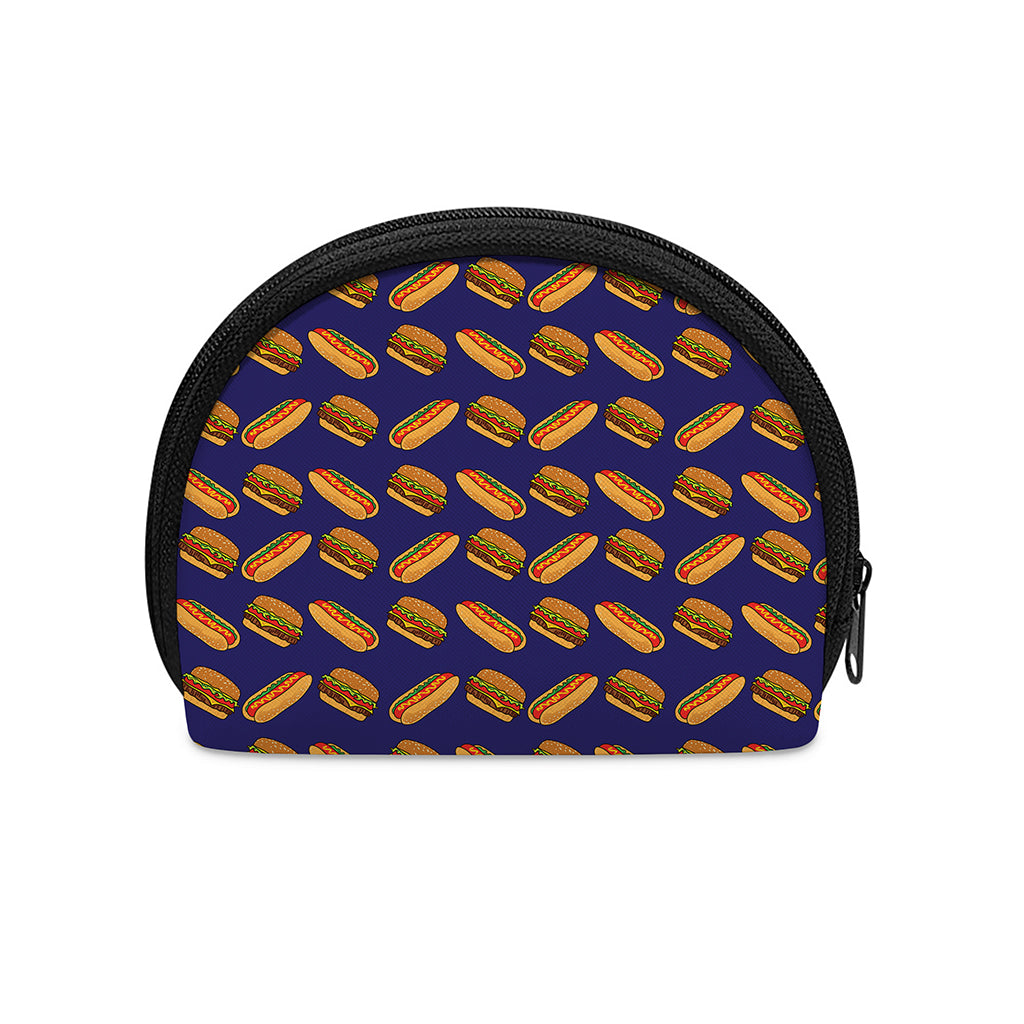 Hot Dog And Hamburger Pattern Print Coin Purse