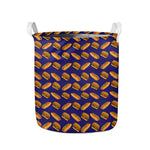 Hot Dog And Hamburger Pattern Print Collapsible Laundry Basket