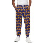 Hot Dog And Hamburger Pattern Print Cotton Pants
