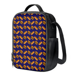 Hot Dog And Hamburger Pattern Print Crossbody Lunch Bag