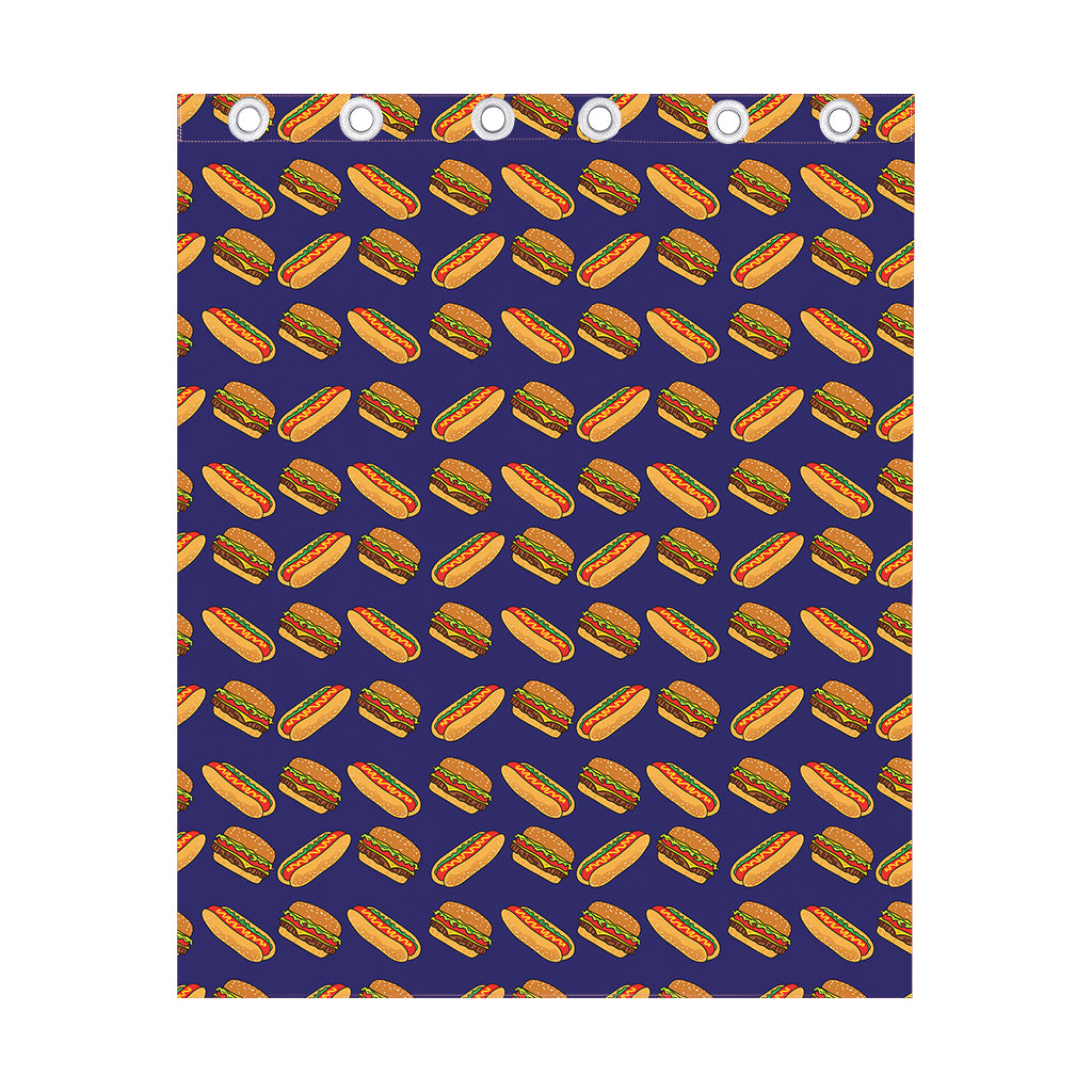 Hot Dog And Hamburger Pattern Print Curtain