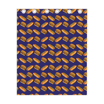 Hot Dog And Hamburger Pattern Print Curtain