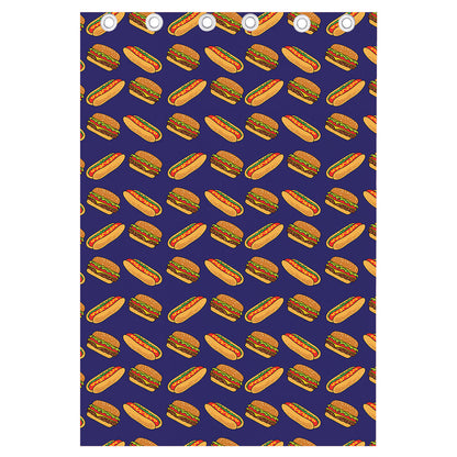 Hot Dog And Hamburger Pattern Print Curtain