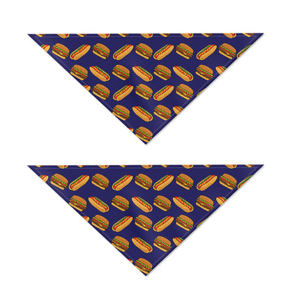 Hot Dog And Hamburger Pattern Print Dog Bandana