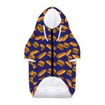 Hot Dog And Hamburger Pattern Print Dog Zip Up Hoodie