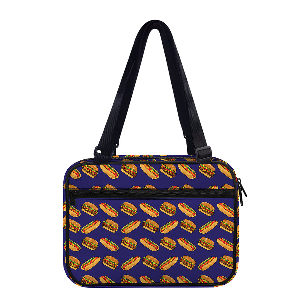 Hot Dog And Hamburger Pattern Print Double Strap Bible Bag