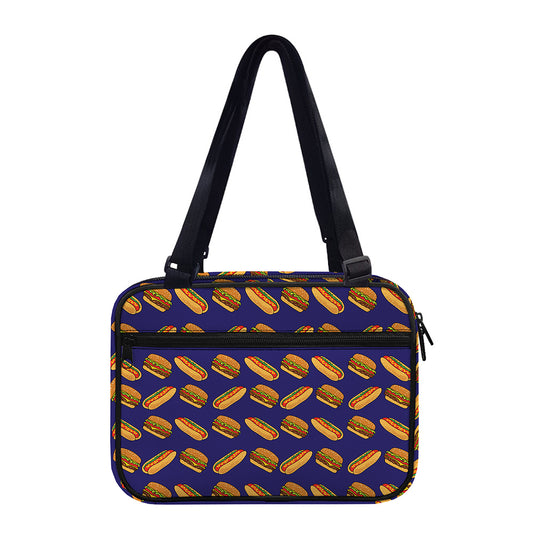 Hot Dog And Hamburger Pattern Print Double Strap Bible Bag