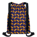 Hot Dog And Hamburger Pattern Print Drawstring Backpack