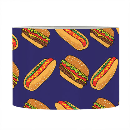 Hot Dog And Hamburger Pattern Print Drum Lamp Shade