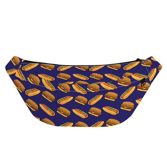 Hot Dog And Hamburger Pattern Print Fanny Pack