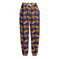 Hot Dog And Hamburger Pattern Print Fleece Lined Knit Pants