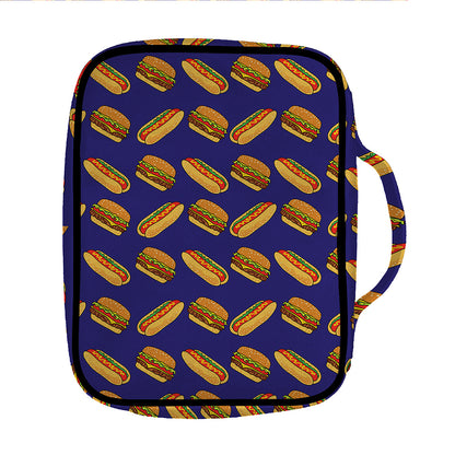Hot Dog And Hamburger Pattern Print Front Pocket Bible Bag
