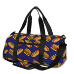 Hot Dog And Hamburger Pattern Print Gym Bag