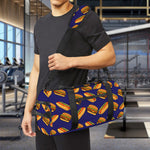 Hot Dog And Hamburger Pattern Print Gym Bag