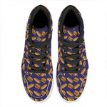 Hot Dog And Hamburger Pattern Print High Top Leather Sneakers
