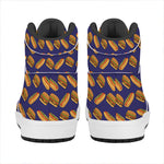 Hot Dog And Hamburger Pattern Print High Top Leather Sneakers
