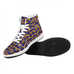 Hot Dog And Hamburger Pattern Print High Top Leather Sneakers